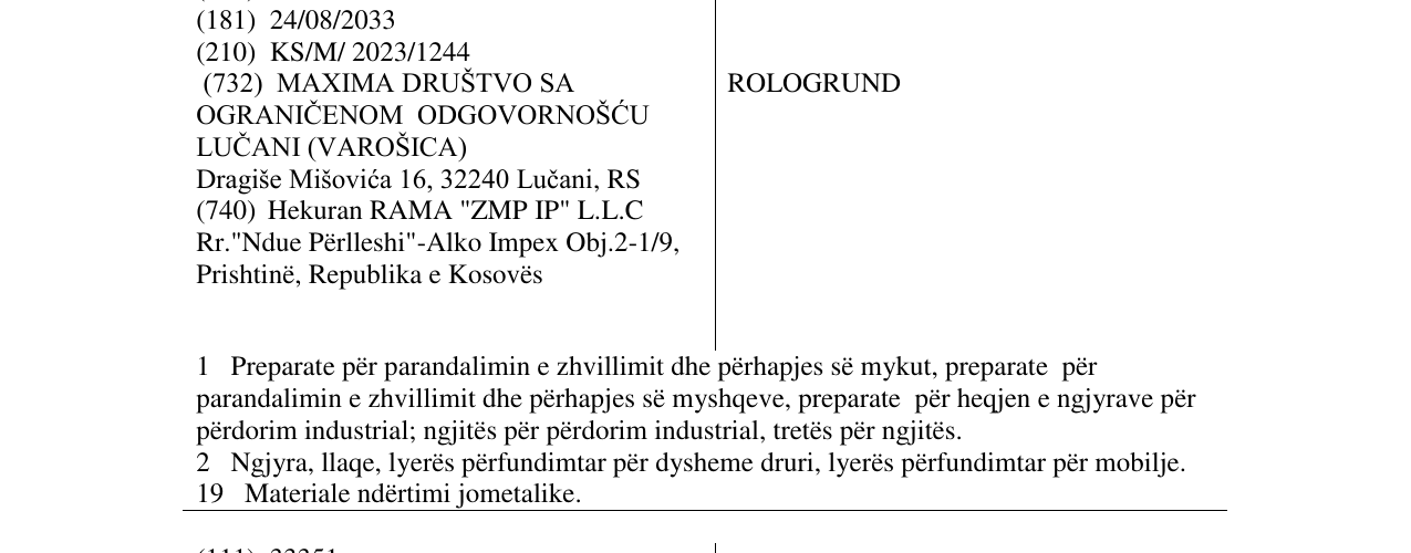 Zëri i markës ROLOGRUND në buletin