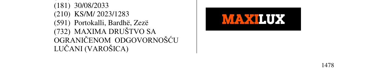 Zëri i markës MAXILUX në buletin
