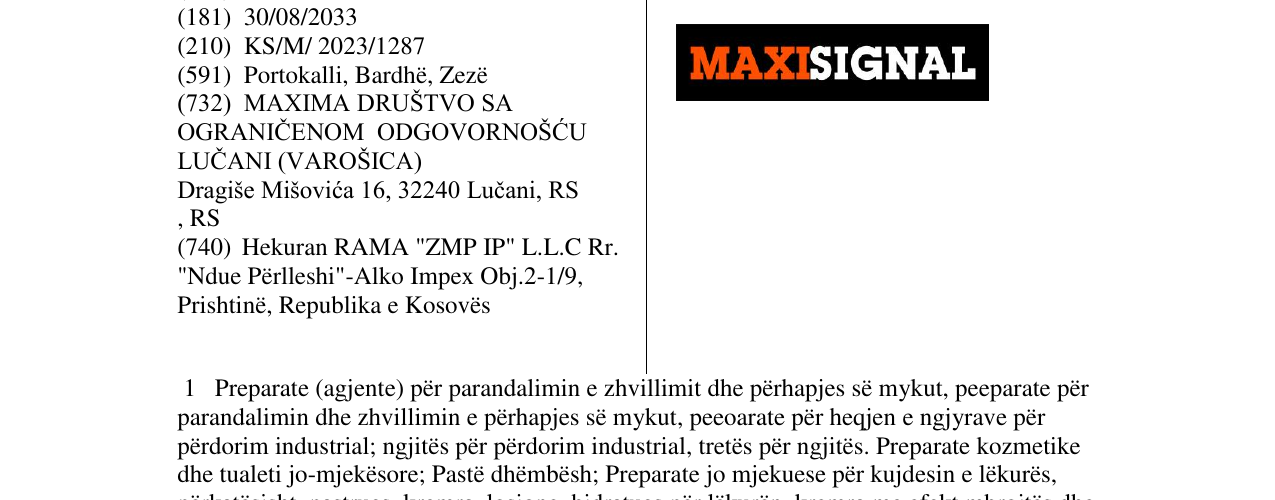 Zëri i markës MAXISIGNAL në buletin