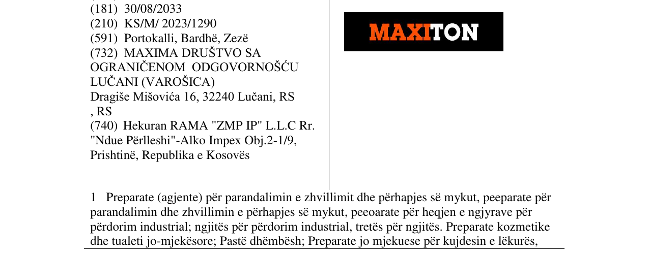 Zëri i markës MAXITON në buletin