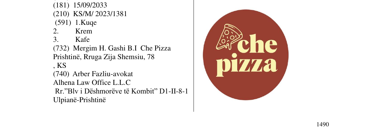 Zëri i markës che pizza në buletin