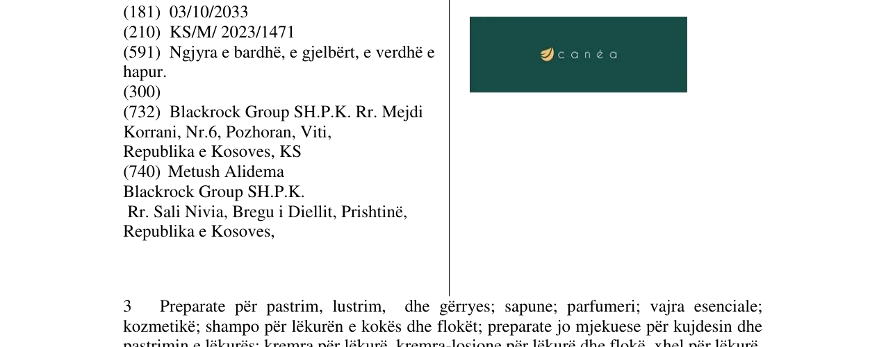 Zëri i markës CANEA në buletin