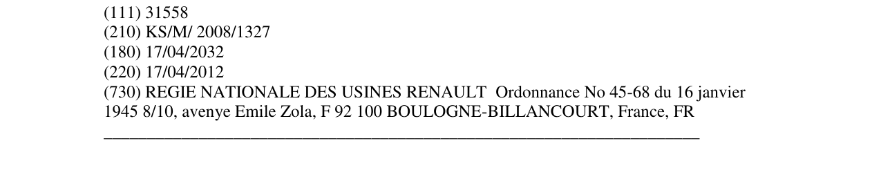 Zëri i markës RENAULT në buletin