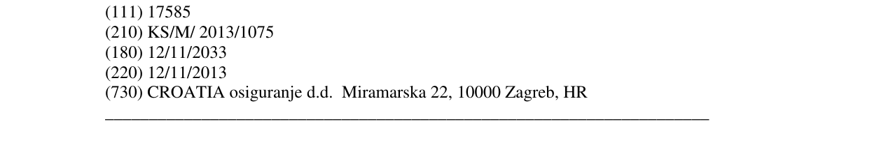 Zëri i markës CROATIA OSIGURANJE në buletin
