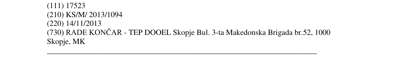 Zëri i markës TEP ELEKTROTECHNIK në buletin