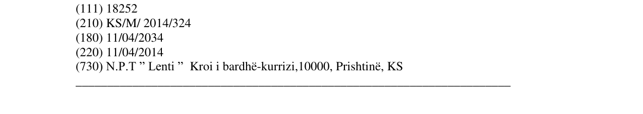 Zëri i markës LENTI në buletin