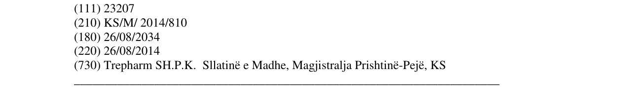 Zëri i markës DOLOFIX EXTRA në buletin