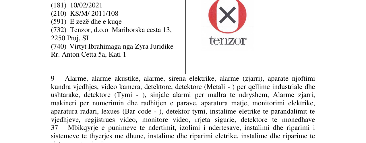 Zëri i markës tenzor në buletin