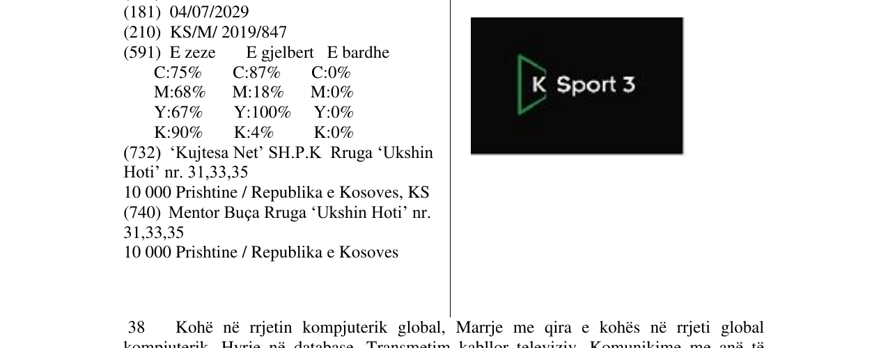 Zëri i markës Sport 3 në buletin