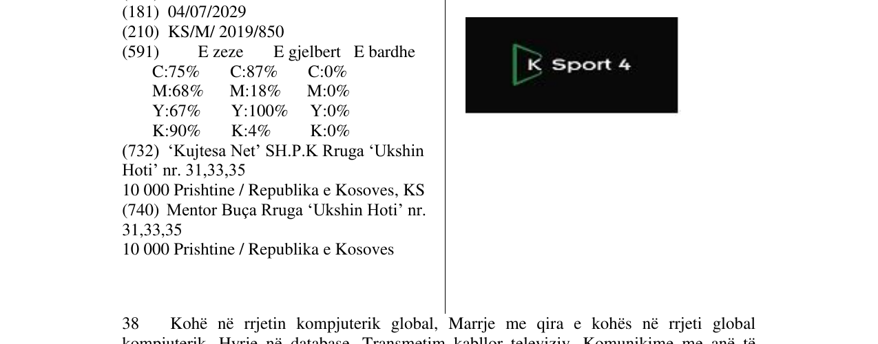 Zëri i markës Sport 4 në buletin