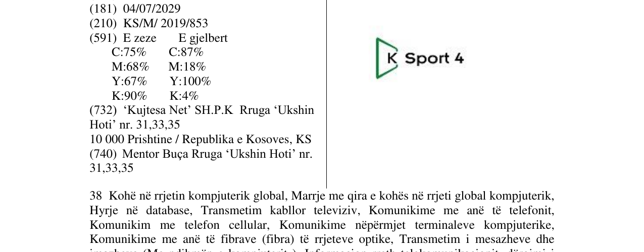 Zëri i markës Sport 4 në buletin