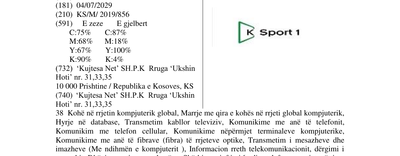 Zëri i markës Sport 1 në buletin