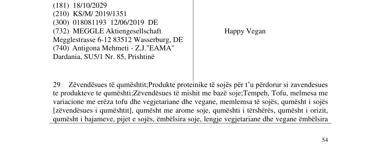 Zëri i markës Happy Vegan në buletin