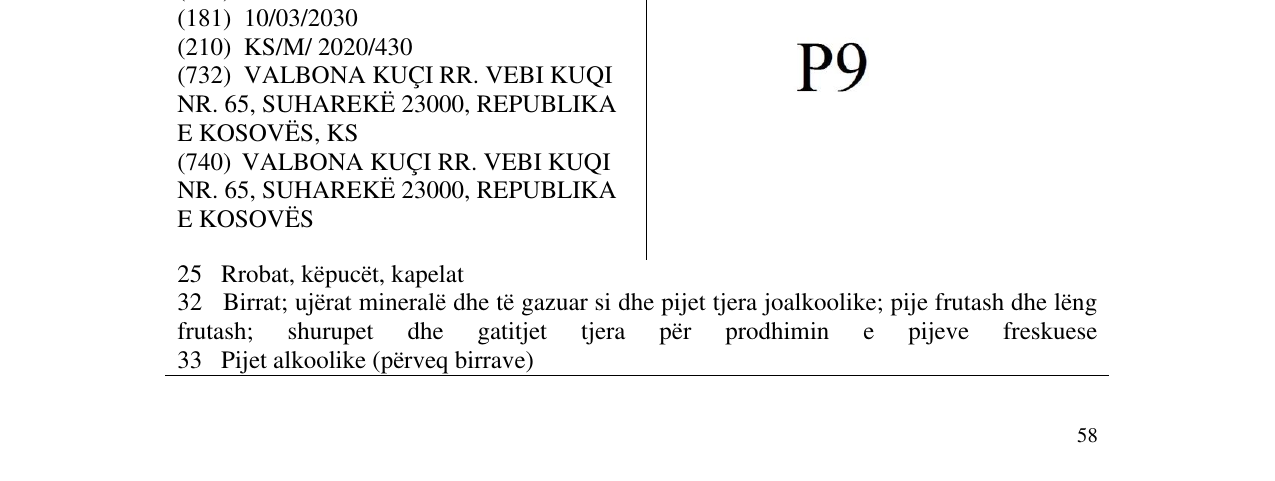 Zëri i markës P9 në buletin
