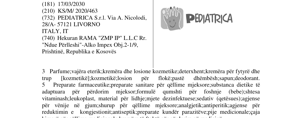 Zëri i markës PEDIATRICA në buletin