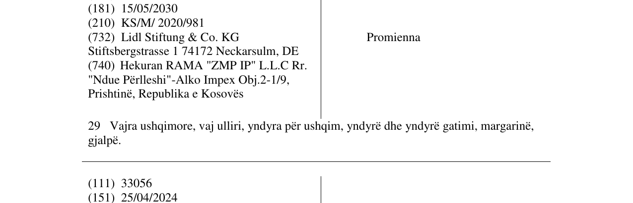 Zëri i markës Promienna në buletin