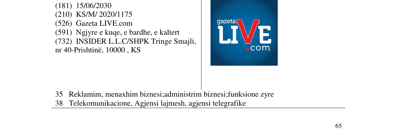 Zëri i markës GAZETA LIVE në buletin