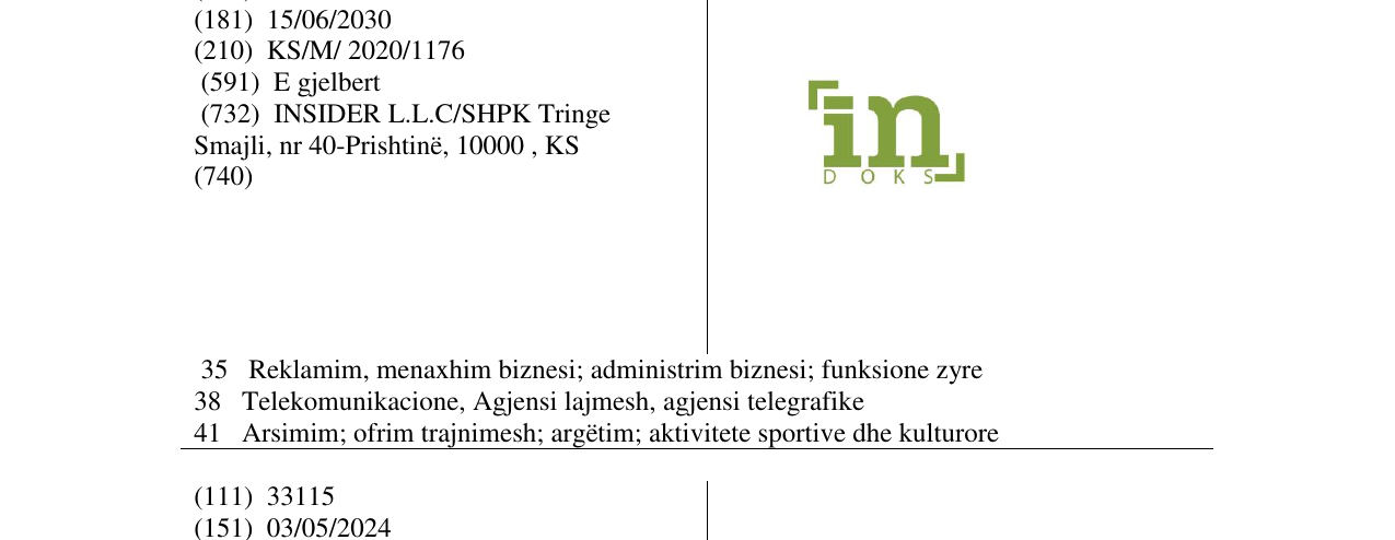 Zëri i markës IN DOKS në buletin