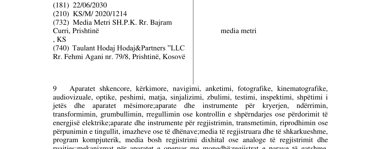 Zëri i markës media metri në buletin