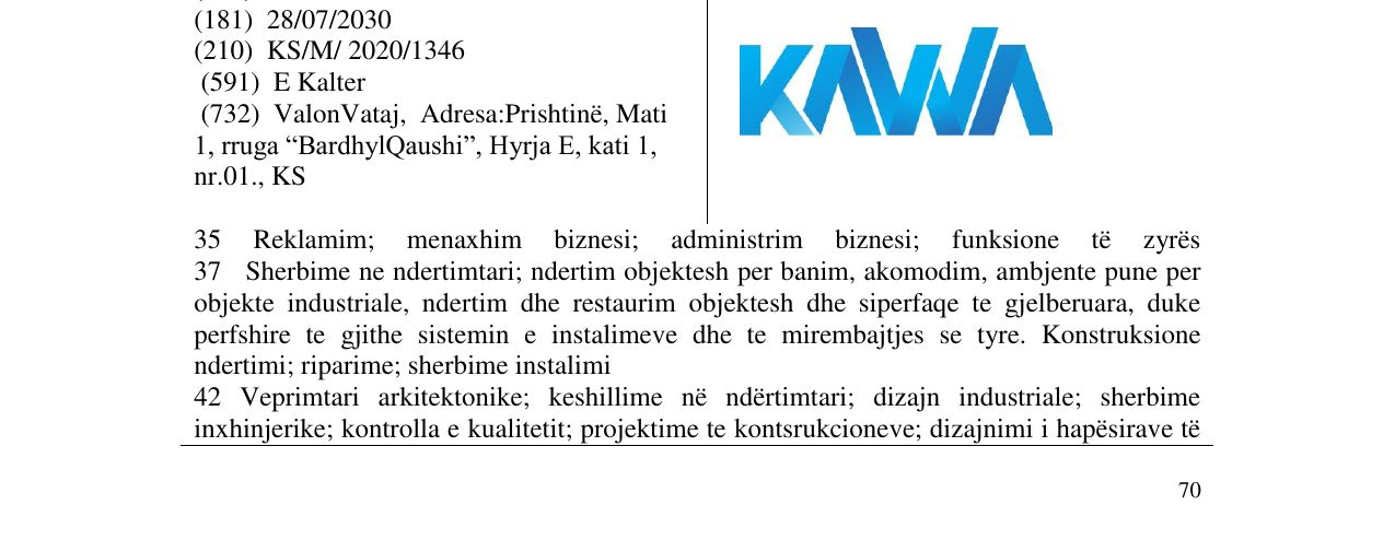 Zëri i markës KAWA në buletin
