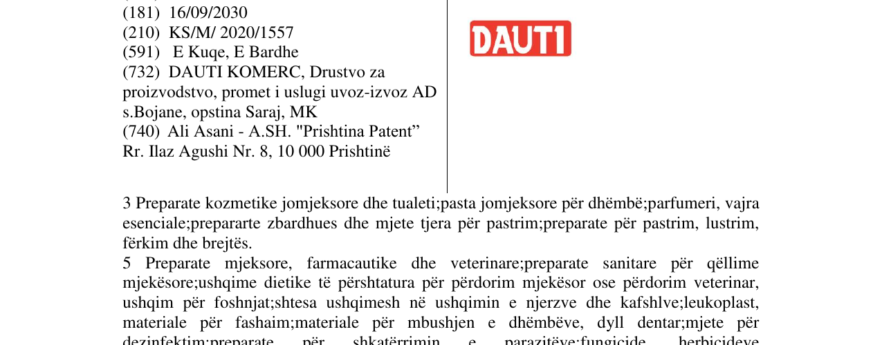 Zëri i markës DAUTI në buletin