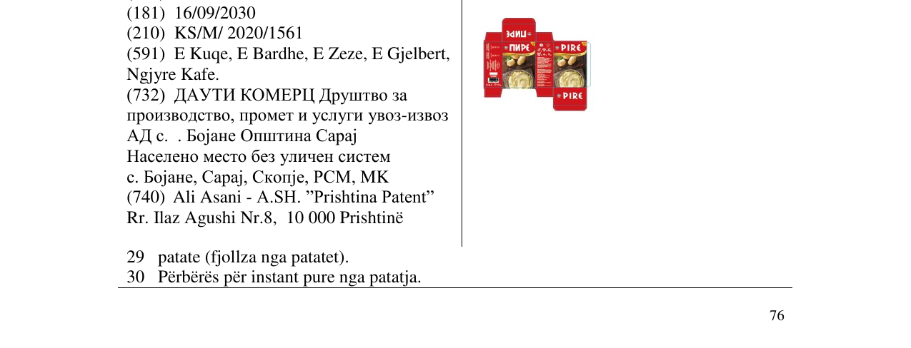 Zëri i markës PIRE në buletin