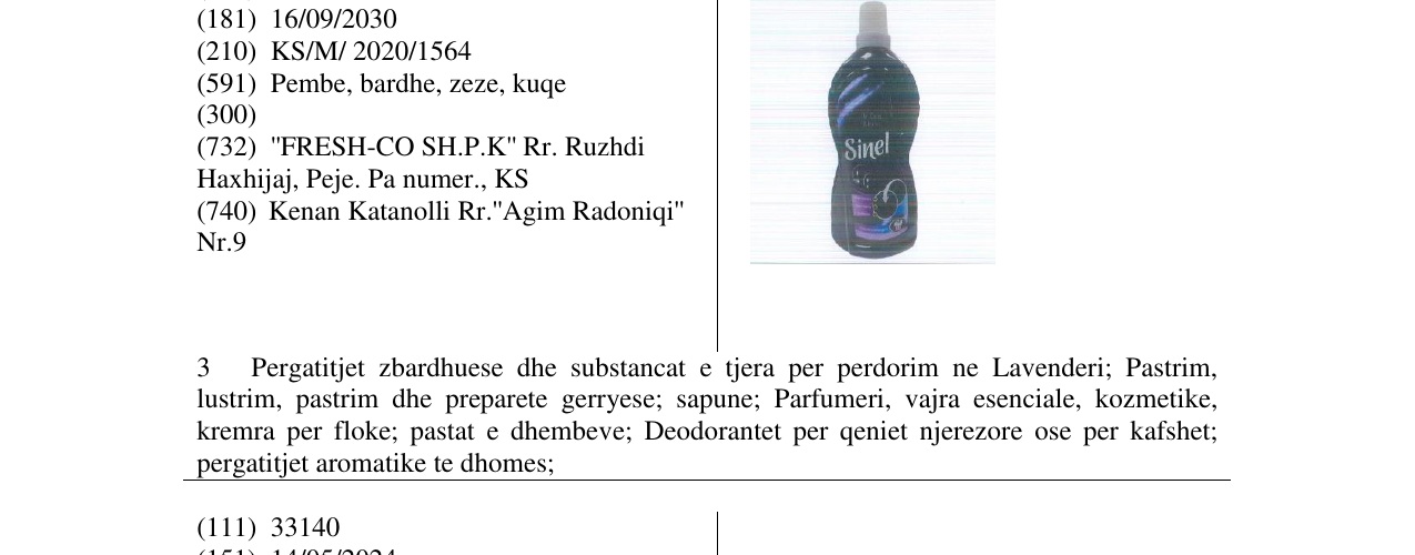 Zëri i markës SINEL në buletin