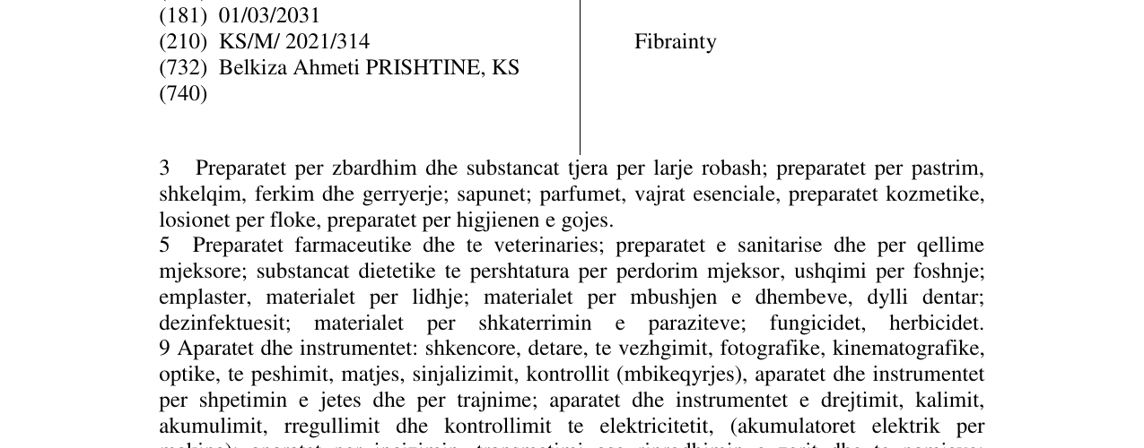 Zëri i markës Fibrainty në buletin