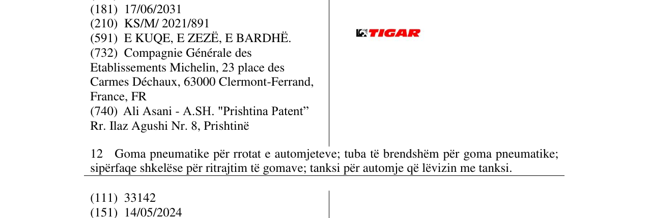 Zëri i markës TIGAR në buletin