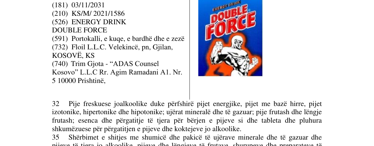 Zëri i markës Double Force në buletin