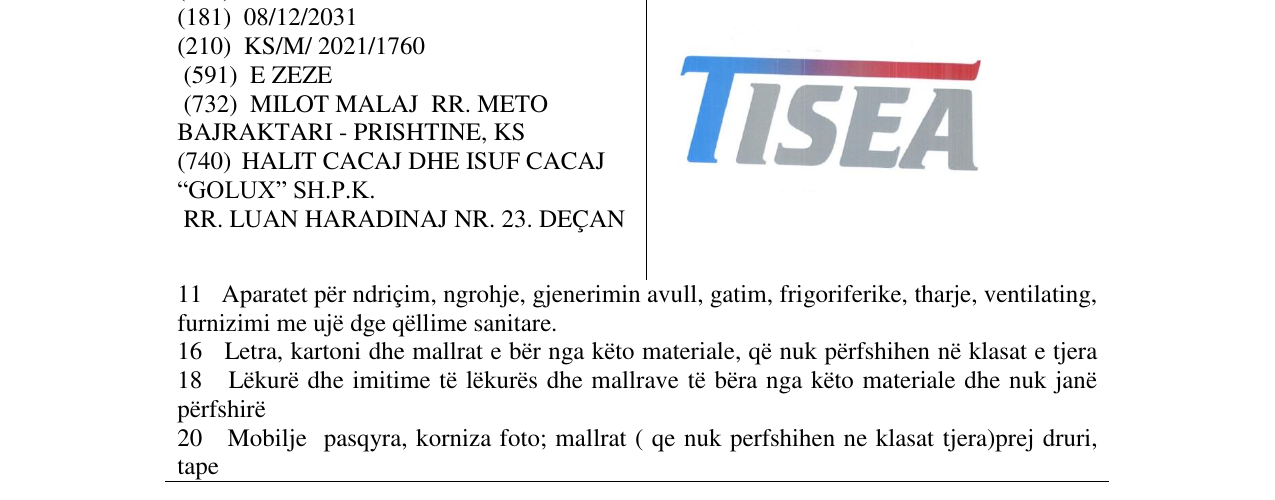 Zëri i markës TISEA në buletin