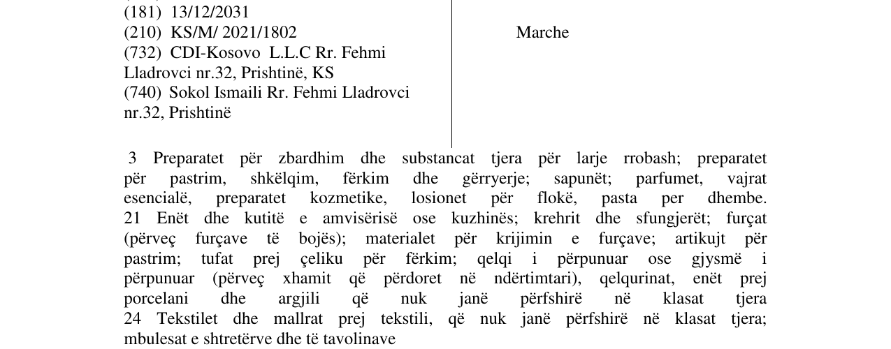 Zëri i markës Markë figurative në buletin