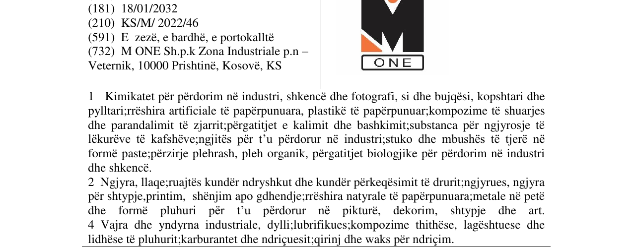 Zëri i markës M one në buletin
