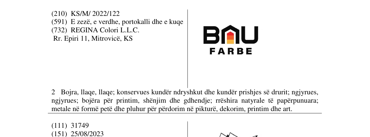 Zëri i markës BAU FARBE në buletin