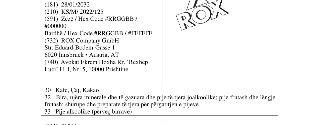 Zëri i markës ROX në buletin