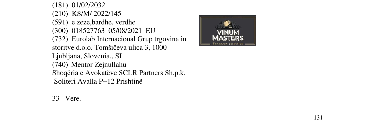 Zëri i markës vinum masters në buletin