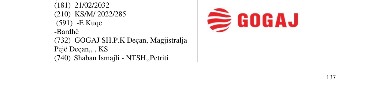 Zëri i markës GOGAJ në buletin