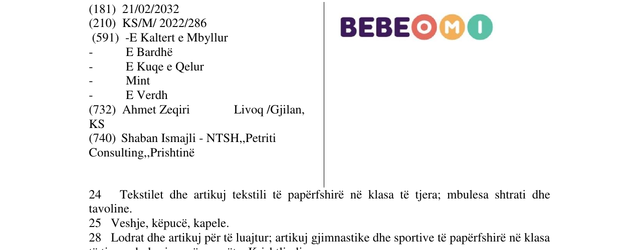 Zëri i markës BEBEOMI në buletin