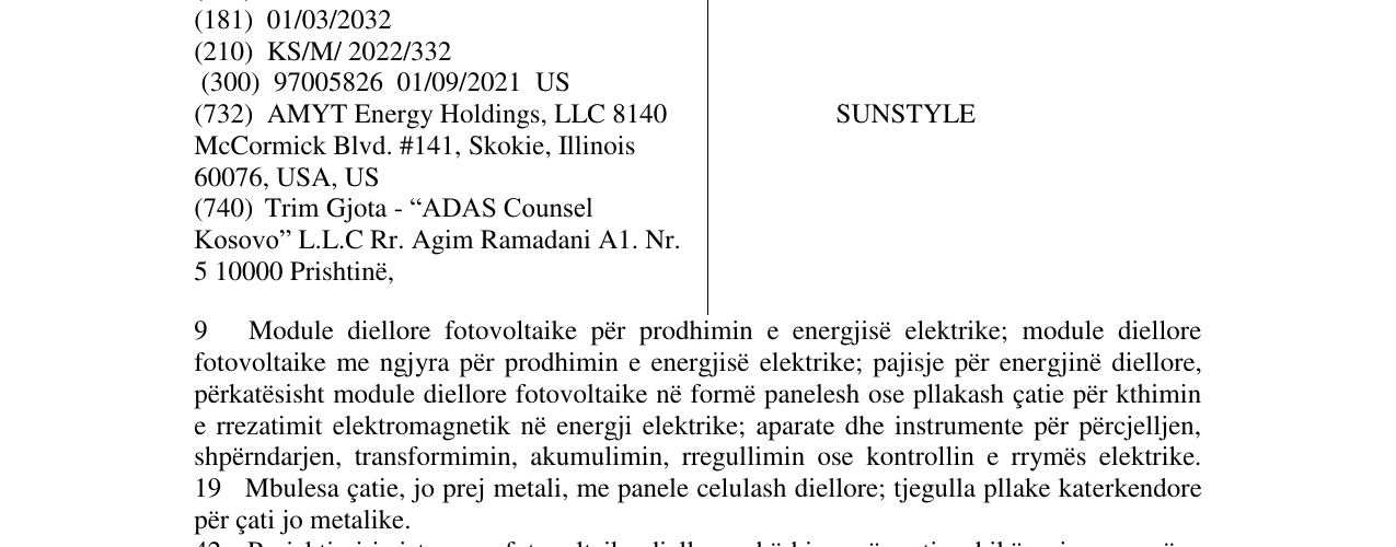 Zëri i markës SUNSTYLE në buletin