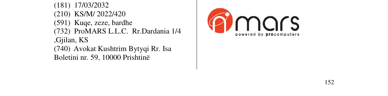 Zëri i markës MARS në buletin