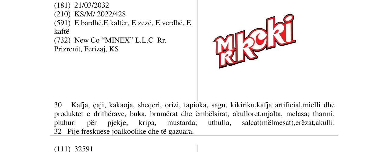 Zëri i markës MR koki në buletin