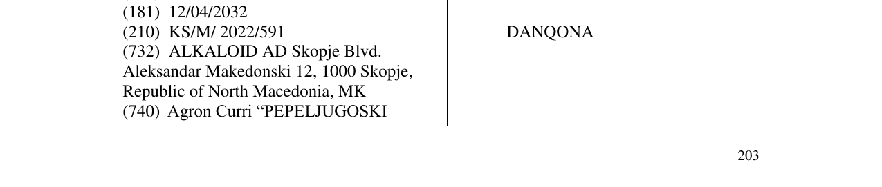 Zëri i markës DANQONA në buletin