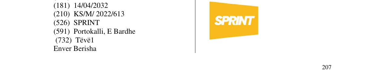 Zëri i markës SPRINT në buletin