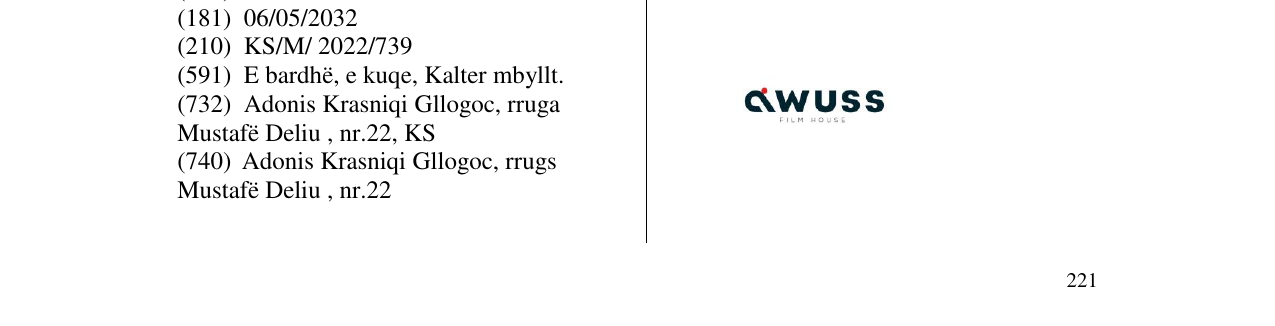Zëri i markës awuss në buletin