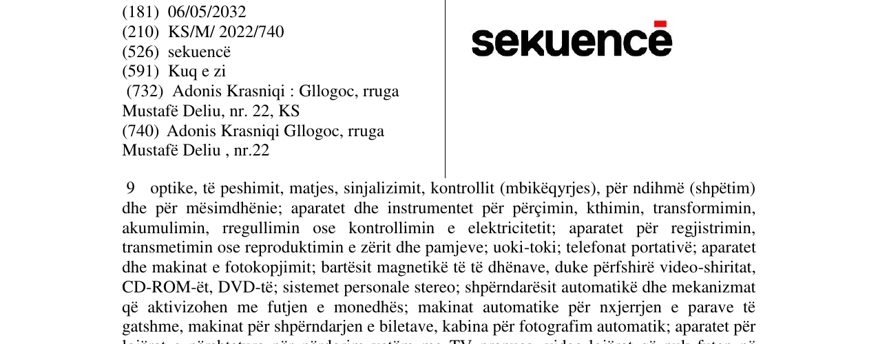 Zëri i markës sekuencë në buletin