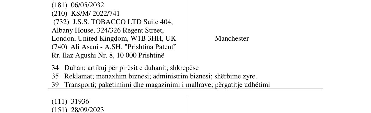 Zëri i markës Manchester në buletin