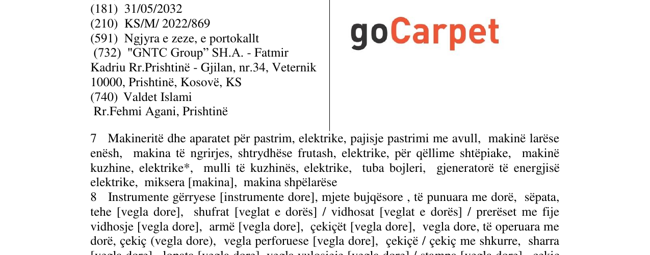 Zëri i markës goCarpet në buletin