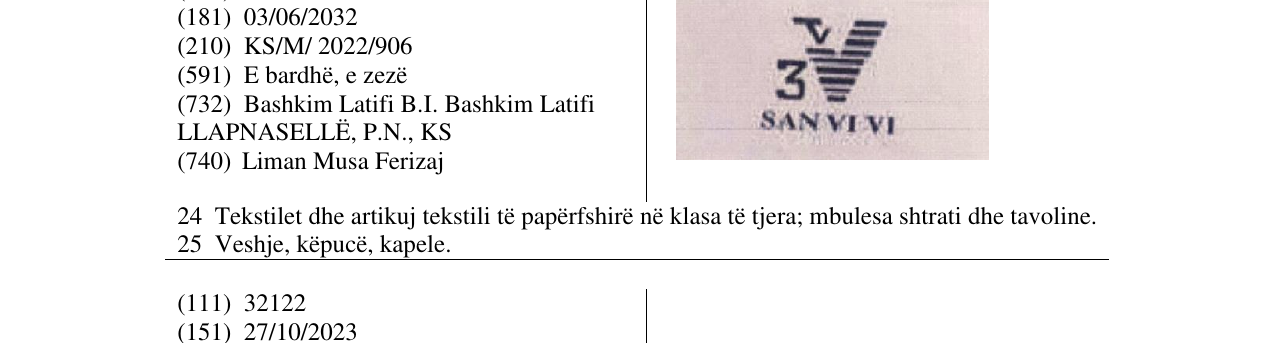 Zëri i markës 3V në buletin