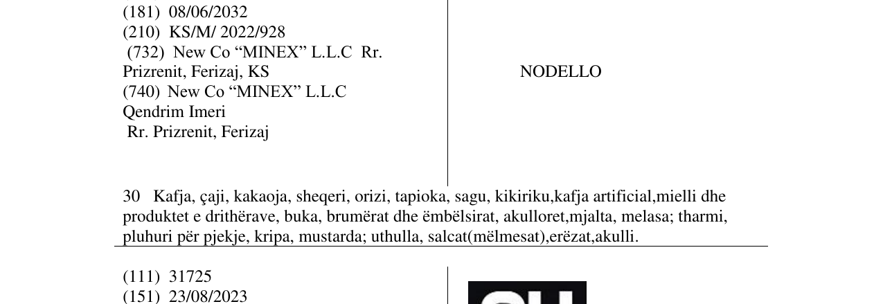 Zëri i markës NODELLO në buletin