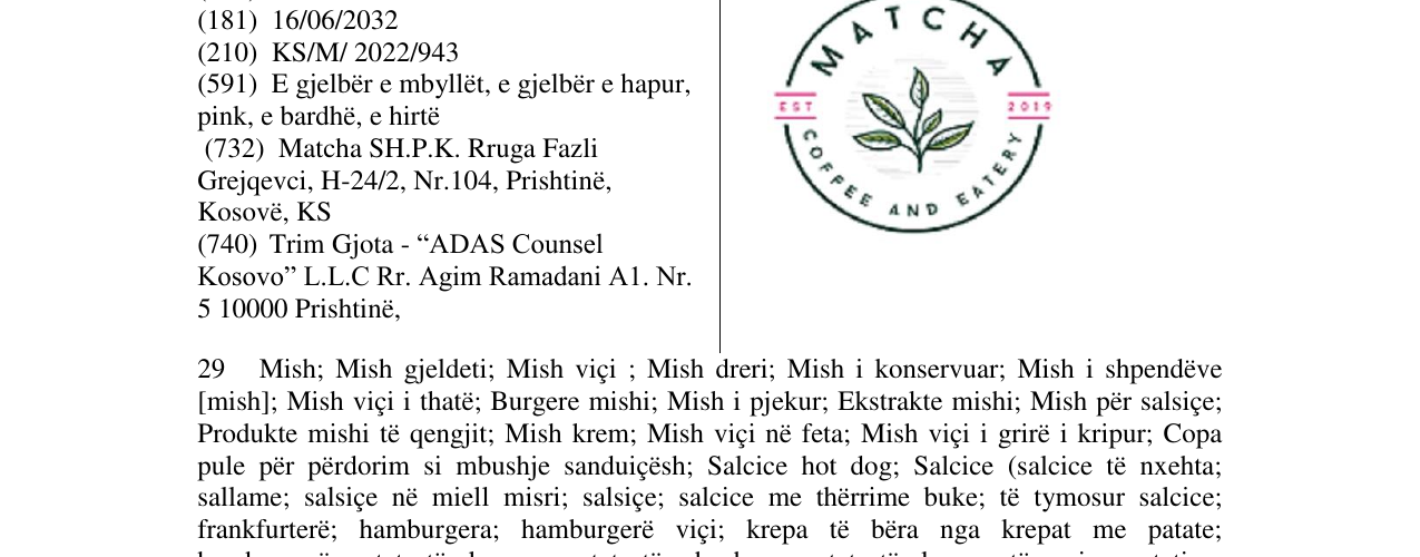 Zëri i markës MATCHA në buletin